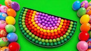 Satisfying ASMR | Make Rainbow Watermelon Bathtub by Mix Marble SLIME in Rainbow Eggs CLAY Coloring