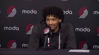 Shaedon Sharpe Postgame Interview | Portland Trail Blazers 126, Dallas Mavericks 122