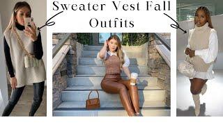 How to style a Sleeveless Sweater Vest | Best Elegant Women Fall & Winter Outfits Ideas to Wear 2022