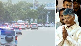 High Security Convoy Of Chief Minister Nara Chandrababu Naidu In Tirumala | Distoday News