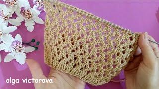 1144 НЕУЛОВИМАЯ ЗМЕЙКА АЖУРНЫЙ УЗОР СПИЦАМИ Вязание Узоры спицами Knitting patterns
