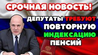 ️СРОЧНЫЕ НОВОСТИ! В Госдуме ТРЕБУЮТ повторного ПОВЫШЕНИЯ пенсий в 2025 году!