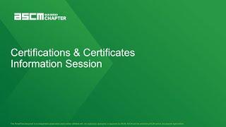 Certifications and Certificates Info Session Aug 2024