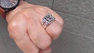 Lucky Number 13 Ring, Sterling Silver Biker Ring Jewelry