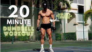 20 MINUTE DUMBBELL WORKOUT // EVERYDAY ROUTINE TO BURN FAT & BUILD MUSCLE (30 day challenge)