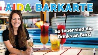 AIDA Barkarte: Getränke-Auswahl und Preise an Bord