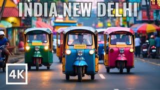  TRAFIC IN INDIA: Walking towards Connaught Place • 4K 60FPS HDR New Delhi India Walk Tour
