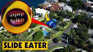 DRONE CATCHES SLIDE EATER THE EXTRA SLIDE IN REAL LIFE *IT ATE SOMEONE* | THE CARNIVOROUS SLIDE