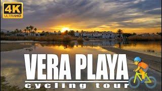 [4K] VERA PLAYA Cycling Tour | Beautiful beaches and popular nudist resort | Andalusia #spain