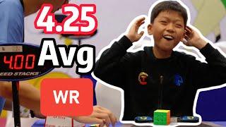 Phenomenal 4.25 Rubik's Cube WORLD RECORD Average by Yiheng Wang