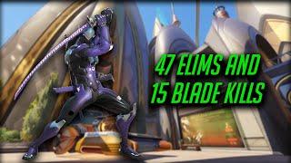 47 ELIMS AND 15 BLADE KILLS - Learning Genji On PC