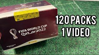 120 PACKS in 1 VIDEO !!  Panini WORLD CUP 2022 QATAR STICKER BOX