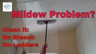 Clean Mildew from Ceilings and Walls in 10 minutes - No ladder or harsh chemicals required #mildew