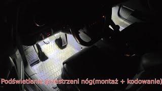 Montaż podświetlenia przestrzeni nóg + kodowanie Audi A3 8P (Footwell lights on while driving)