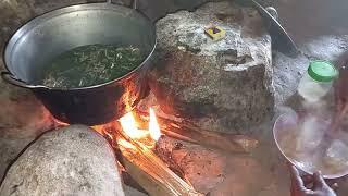 African Village Life // Cooking Silver Fish & Pumpkin Leaves