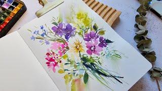 Wildflower Watercolor Bouquet