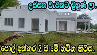 පොල් අක්කර 2 යි ,ලස්සන නවීණ නිවසයි ලස්සන වැවකට මුහුණලා /kurunagala land/nikawaratiya land/pol idam.