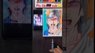 Sketching Naruto Uzumaki and Sasuke Uchiha | Anime Art with Color Pencils#shorts#drawing#naruto