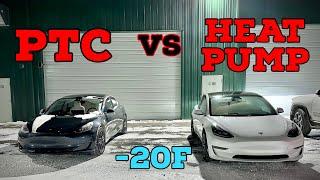 Model 3 Heater Race! Heat Pump vs PTC In -20F