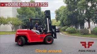 how to test the operation of 7t diesel forklift with chinese engine #7t #bigforklift #forklifts