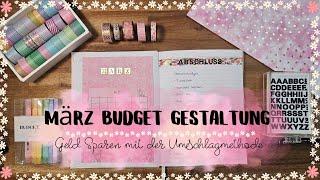 März Budget Gestaltung  Monatsbudget Gestalten   Geld Sparen mit der Umschlagmethode