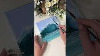 Ocean acrylic paint #oceanpainting #wavepainting #seascapepainting #processpainting #painting