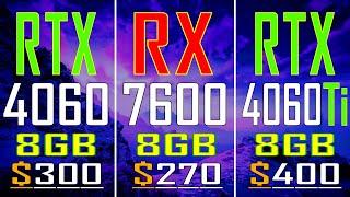 RTX 4060 vs RX 7600 vs RTX 4060Ti // PC GAMES BENCHMARK TEST ||