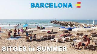 Sitges in Summer - Sitges Beach Walking Tour - July 2023 Spain 4K