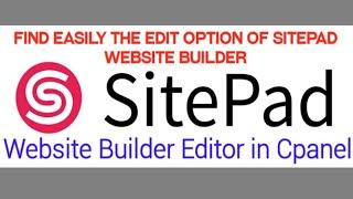 How to Find Edit Option of #Sitepad #Website Builder in #Cpanel