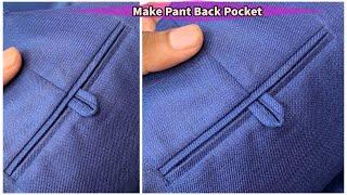 How to make pant back pocket / pant back pocket stitching / sew a pant back pocket / Raj tailors