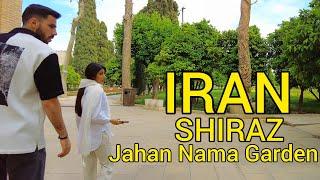 Shiraz Iran (4k) Walking on Jahan Nama Garden /شیراز باغ جهان نما