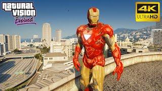 GTA 5 - Iron Man Ultra Realistic Graphic Gameplay (Natural Vision Evolved) 4K