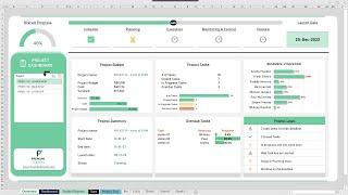 Project Management dashboard in excel for sale