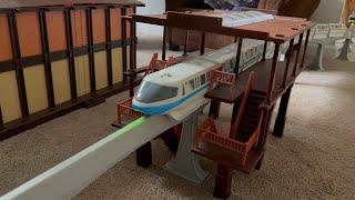 Disney world and land monorail toy setup and run