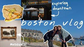 BOSTON VLOG || getting a visit from my best friend!! exploring harvard, downtown, & north end