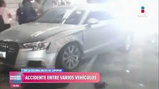 Intenso caos vial por carambola en Arcos de Zapopan