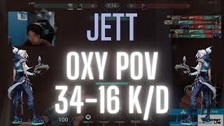 Cloud9 OXY POV Jett on Ascent 34-16 K/D (VALORANT Pro POV)
