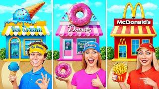 One Colored House Challenge | McDonald’s vs Ice Cream vs Donuts by Multi DO Smile