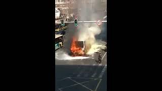 Bus Brand mit sehr schneller Brandausbreitung