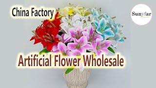 wholesale spring flower bouquet, artificial lily flower arrangement, best silk flower for home decor