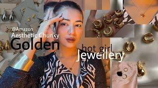 OMG Elevate Your Style | Amazon Chunky and Trendy Golden Jewellery Haul  | Jewellery under Budget