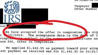 IRS Form 433 A OIC & 656 - IRS Offer in Compromise Example - accepted