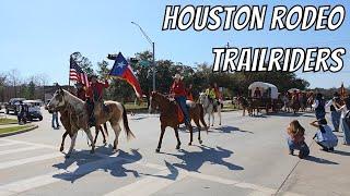 Houston Rodeo Trail Rides! Watch the Trailriders arrive at Memorial Park!