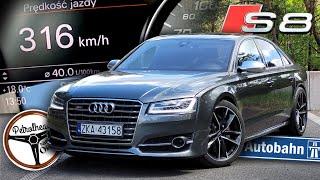 2017 Audi S8 Plus (605 KM) | *316 KM/H* V-max, 0-100, 100-200, 200-300 km/h, Test, AUTOBAHN. | 4K