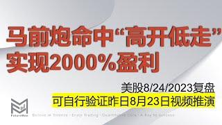 昨日视频精准命中今日8月24日美股“高开低走”盘中实现2000%盈利