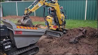 Mini Excavation - Yanmar SVO8, Mini dumper and Bobcat S70, backyard renovation, Sydney, Australia