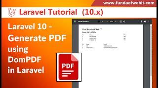 Laravel 10 - Generate PDF using DomPDF in Laravel step by step | Laravel pdf generator tutorial