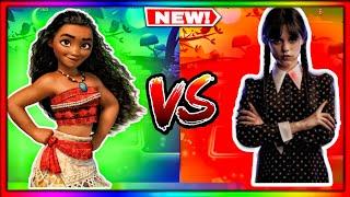 MOANA 2 VS WEDNESDAY ADDAMS TILES HOP EDM RUSH COFFIN DANCE SONG TILES HOP