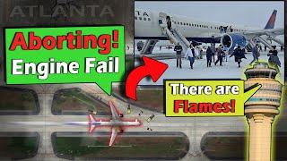 Delta Plane EVACUATED ON RUNWAY | Engine Fail + Fire on Takeoff!