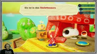 Walkthrough: Yoshi's crafted World - Dino-Wüste - Skelettosaurus-Wrack - Kunstgewerk "Lächel-Pyram